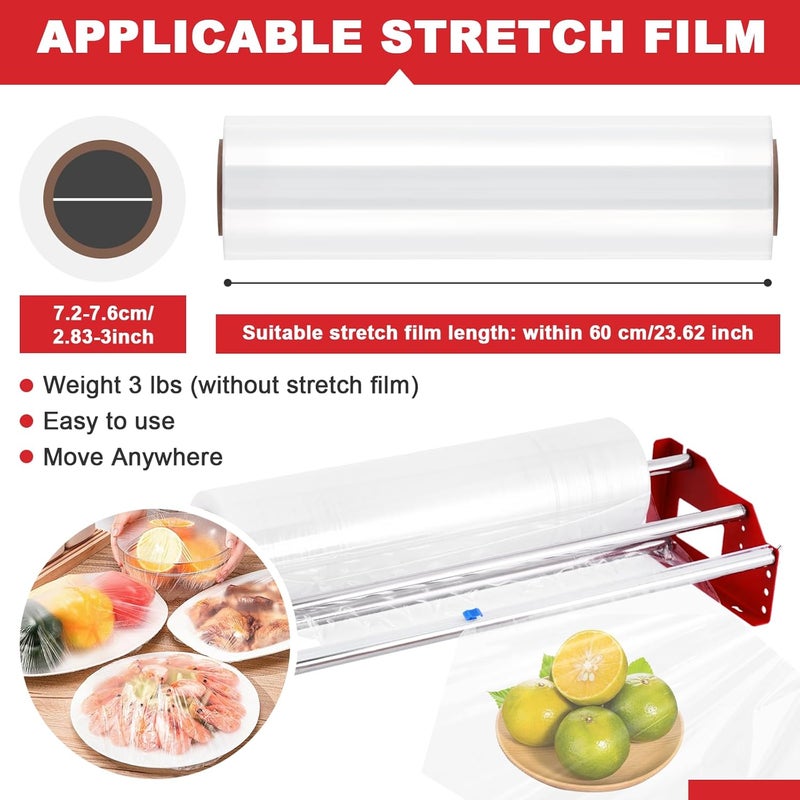 Consfly 23.6 inch Table Stretch Film Dispenser, Wall Mount Stretch Film Packing Machine, Manual Cling Wrap Roll Dispenser with Cutter for Packaging, Moving and Shipping - Image 4